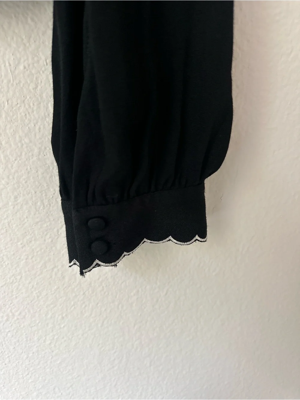 Reformation V-Neck Blouse with Cream Ribbon